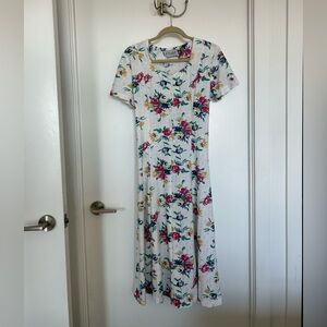 Floral Print White Dress
